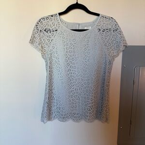J. Crew Lace Blouse - Light Gray